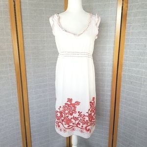 🌺EUC - MAX STUDIO WHITE & RED MIDI DRESS
